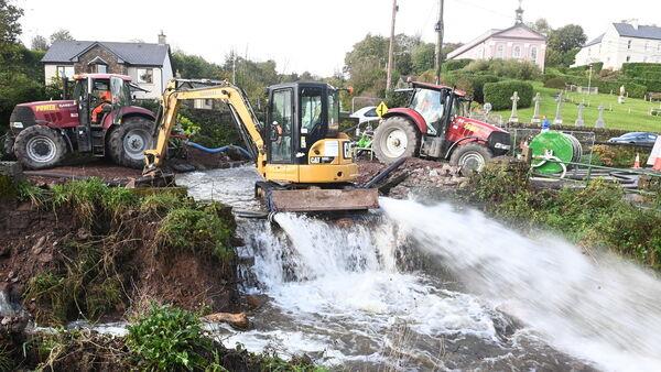 Workers dam off road in Glanmire to prevent flooding after mattress blocked culvert